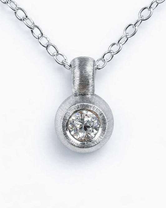 Pendant featuring a 0.32ct Old-cut diamond reclaimed from vintage jewellery.