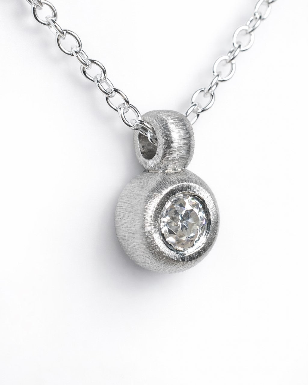 Pendant featuring a 0.32ct Old-cut diamond reclaimed from vintage jewellery.