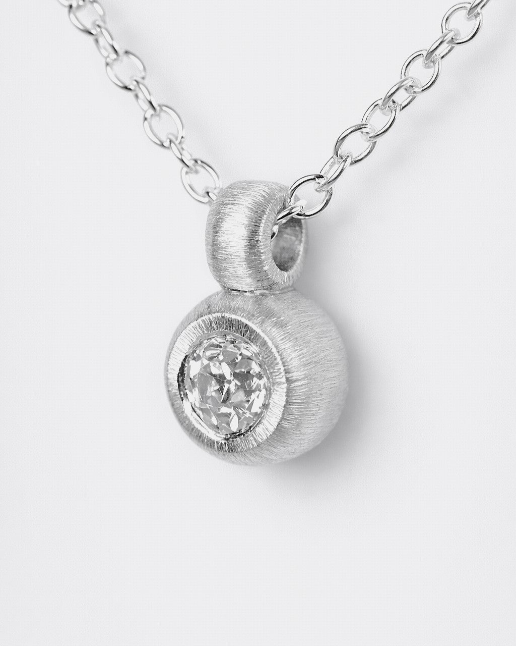 Pendant featuring a 0.32ct Old-cut diamond reclaimed from vintage jewellery.