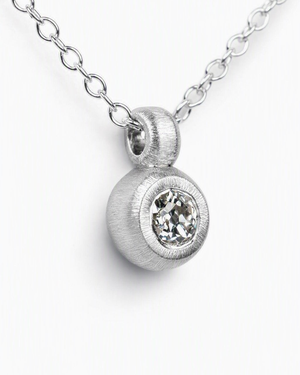Pendant featuring a 0.38ct Old-cut diamond reclaimed from vintage jewellery.