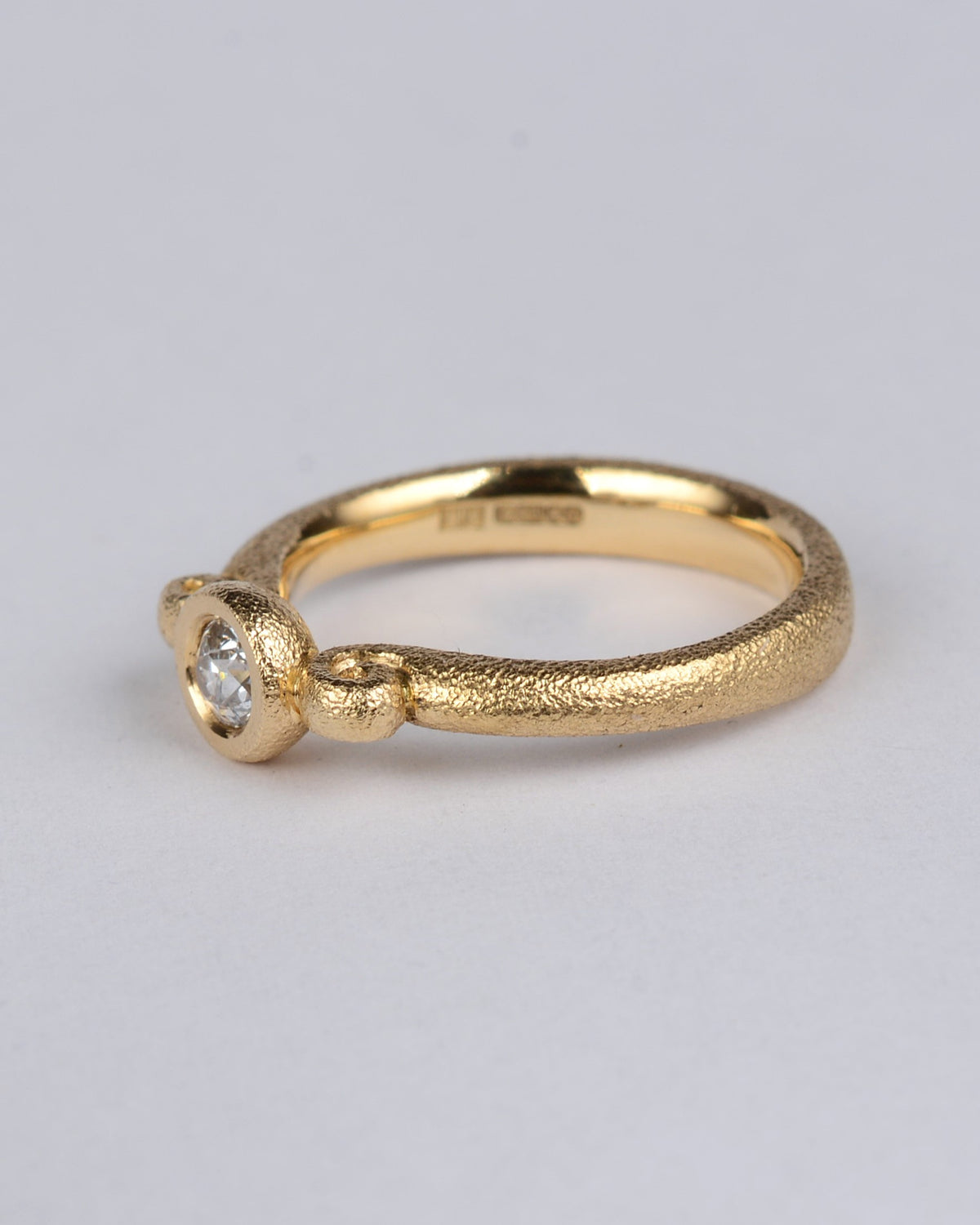 Old-cut 0.20ct vintage diamond and genuine Fairtrade 18ct gold handmade ring.