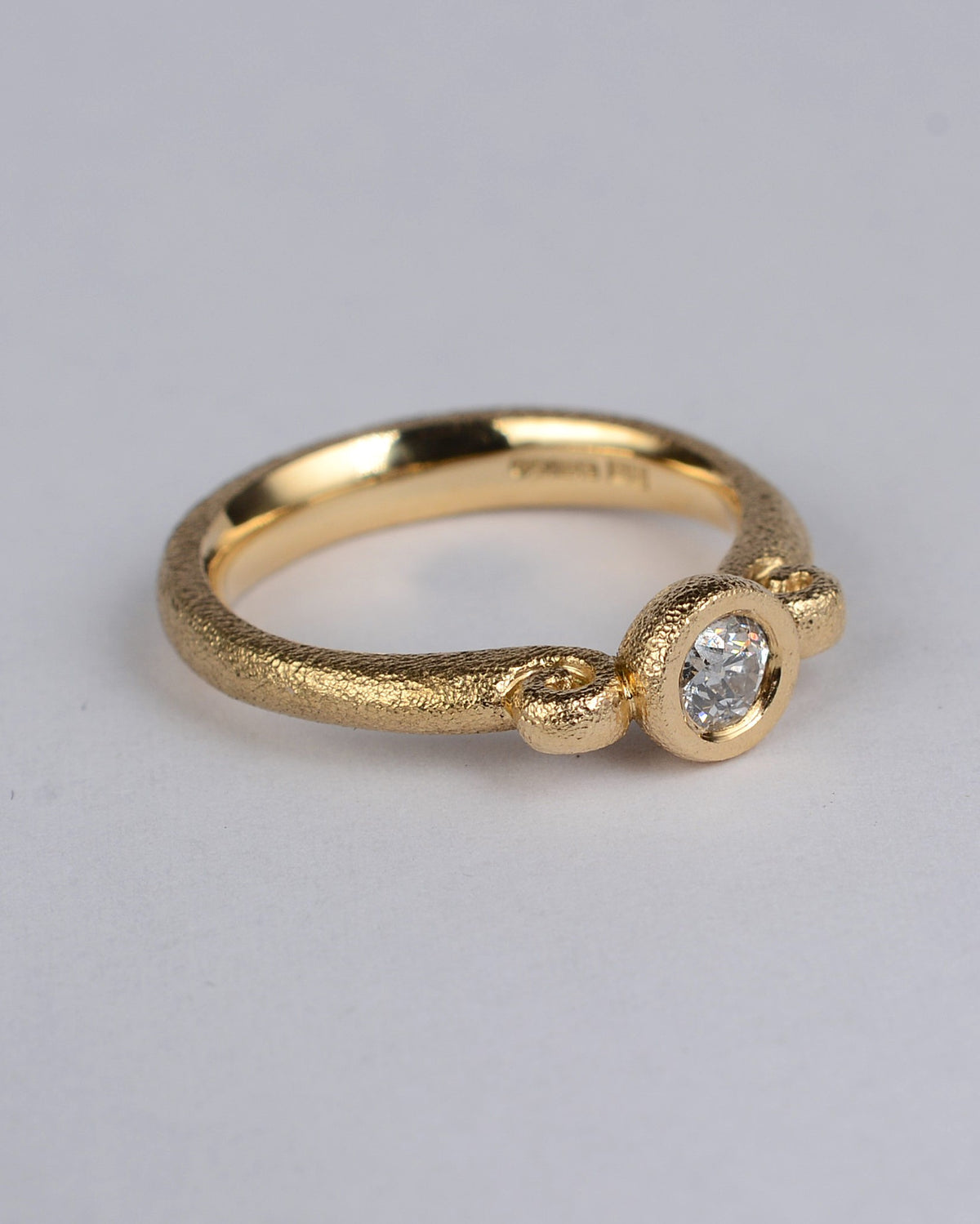 Old-cut 0.20ct vintage diamond and genuine Fairtrade 18ct gold handmade ring.