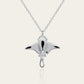 Manta Ray necklace. Made from highly polished, tarnish resistant silver, hung on a solid silver chain. © Adrian Ashley