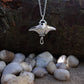 Manta Ray necklace. Made from highly polished, tarnish resistant silver, hung on a solid silver chain. © Adrian Ashley