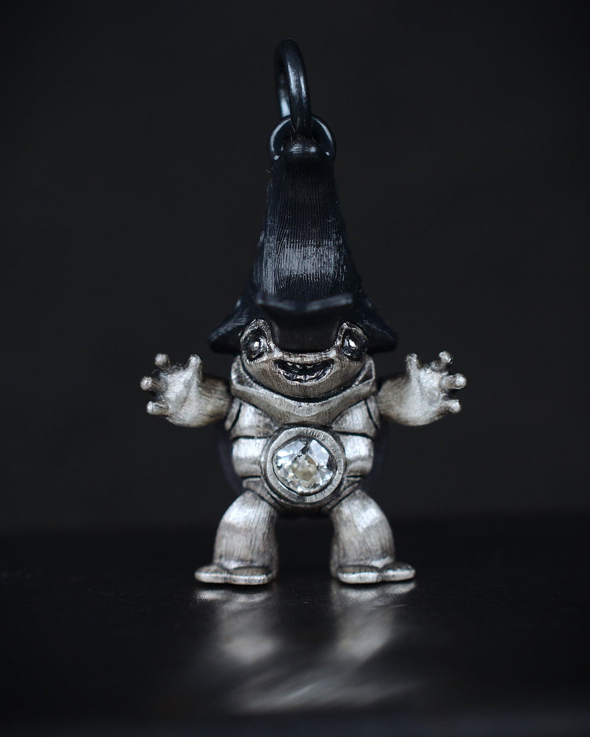 Black Beetle Creature with an antique diamond set in its belly