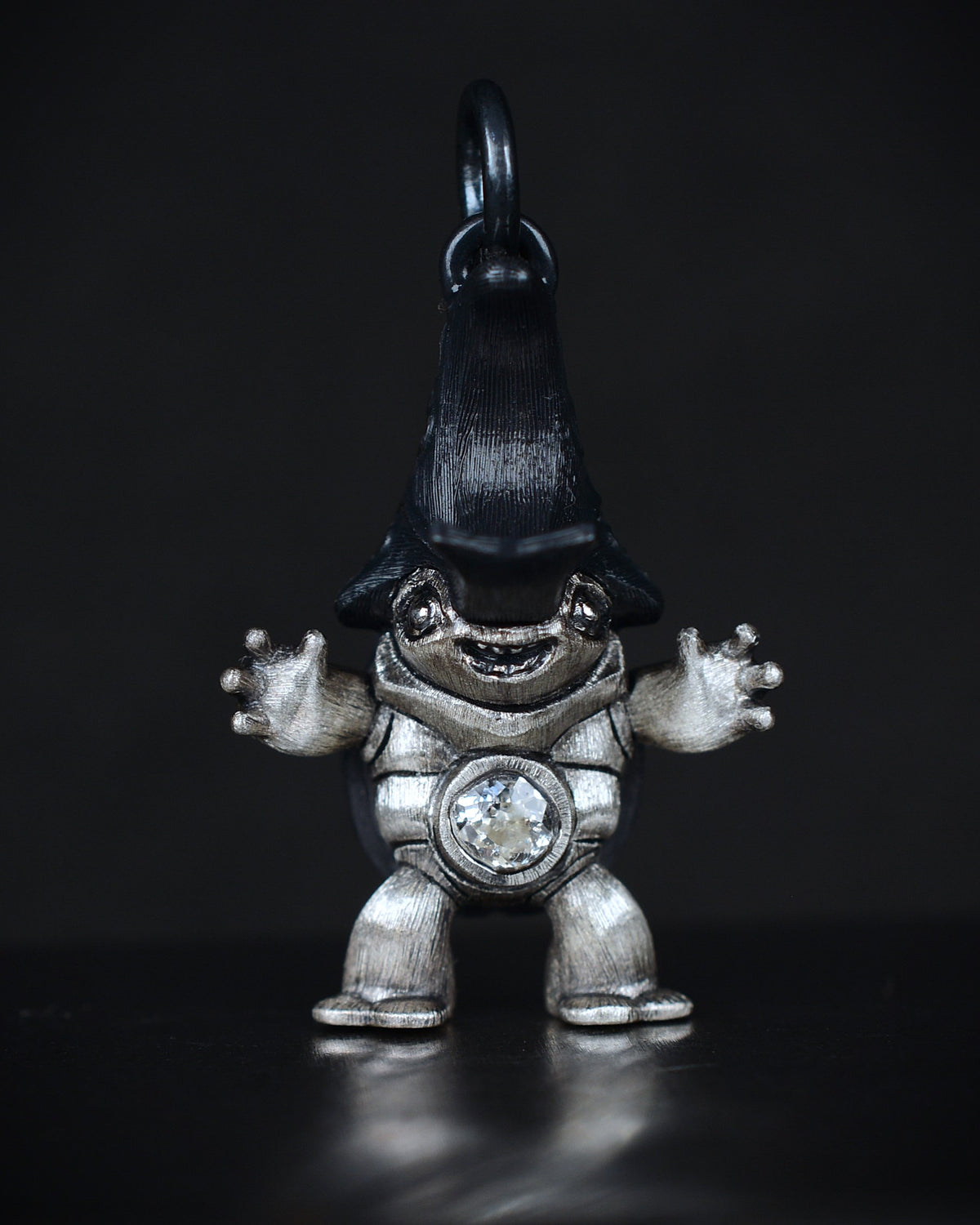 Black Beetle Creature with an antique diamond set in its belly