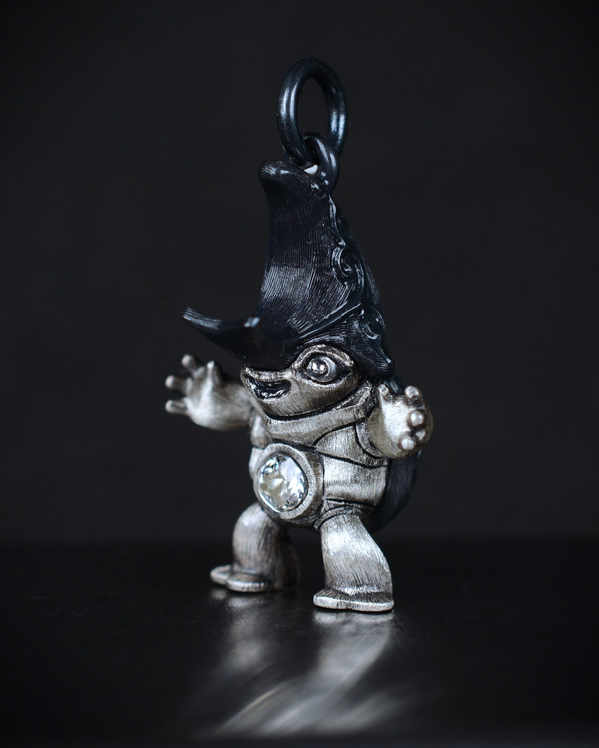 Black Beetle Creature with an antique diamond set in its belly