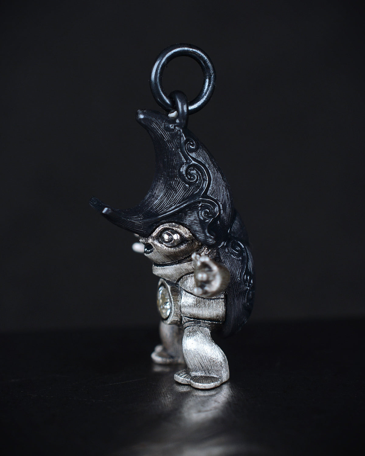 Black Beetle Creature with an antique diamond set in its belly