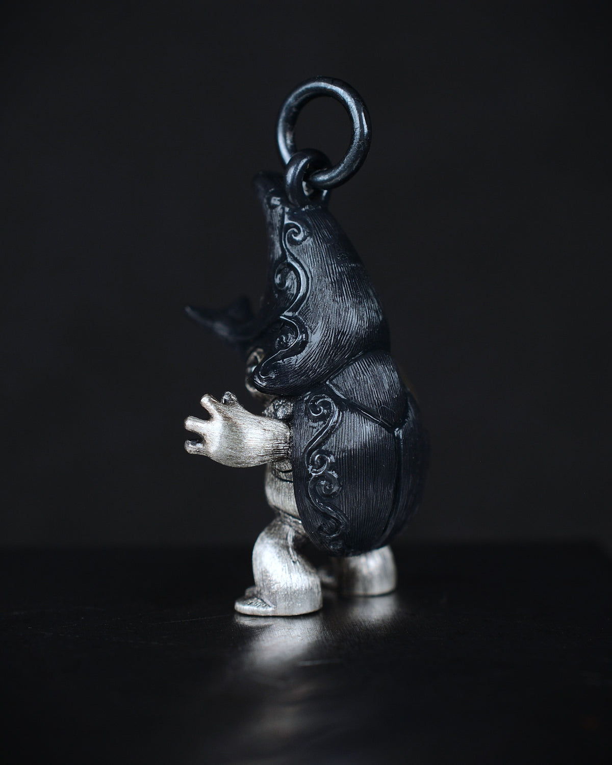 Black Beetle Creature with an antique diamond set in its belly