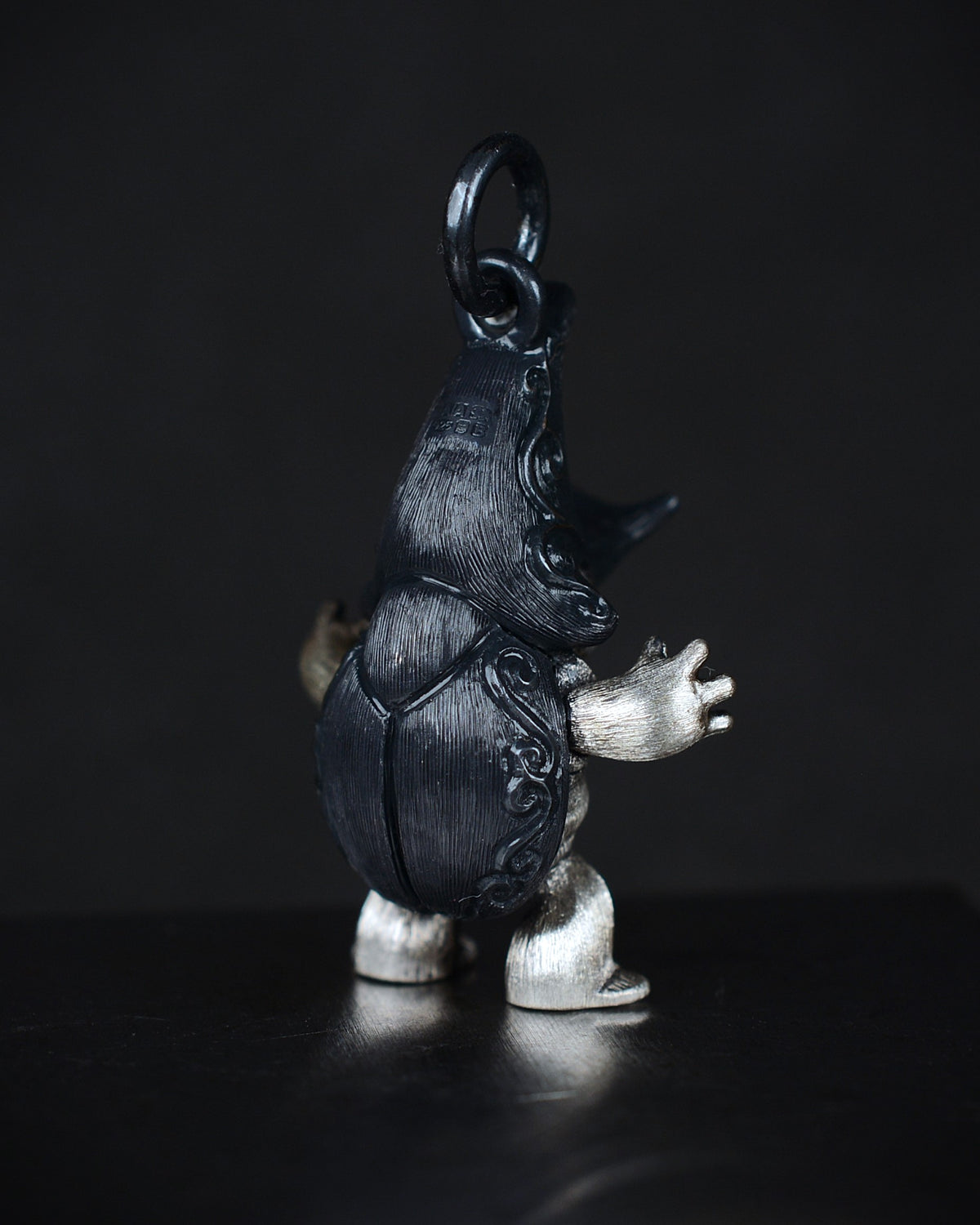 Black Beetle Creature with an antique diamond set in its belly