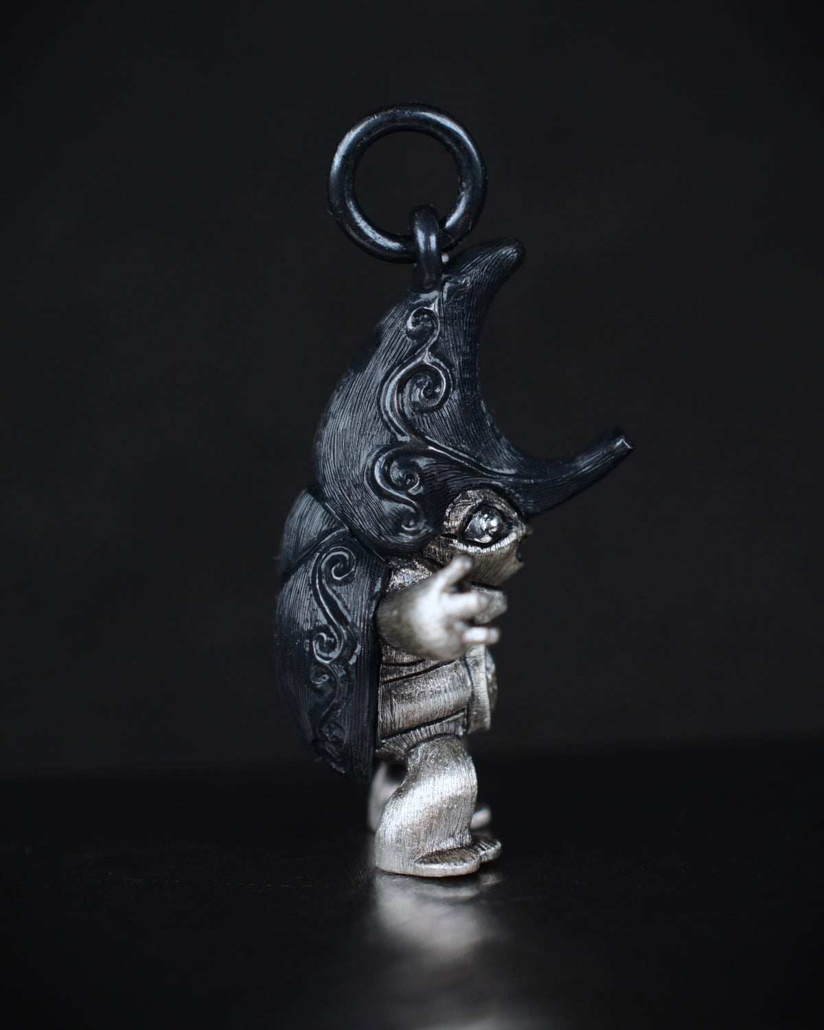 Black Beetle Creature with an antique diamond set in its belly