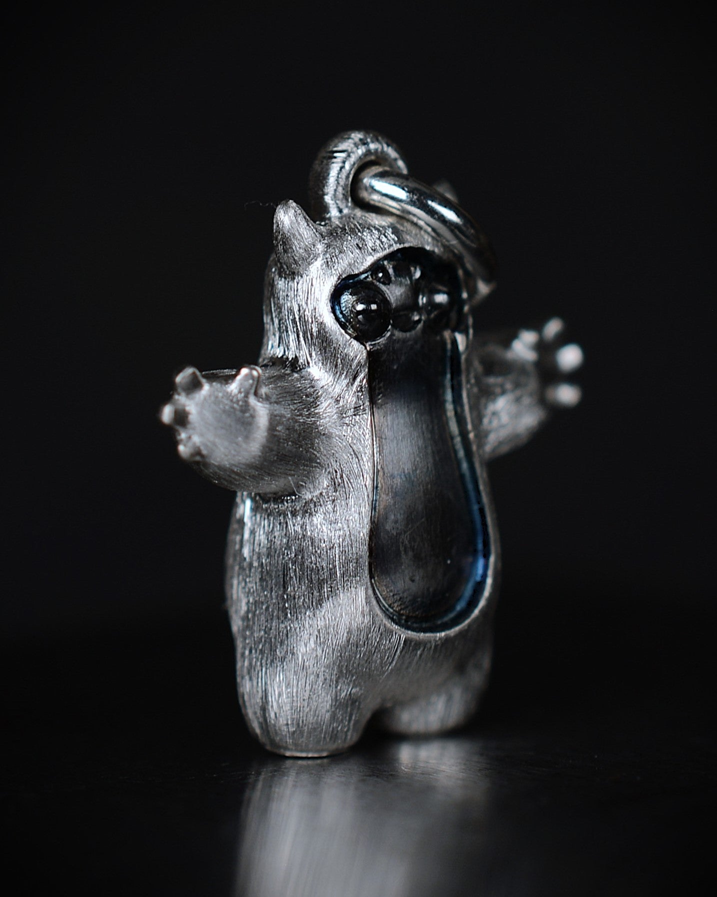 Pearshape Bright Creature Companion Being with black rhodium