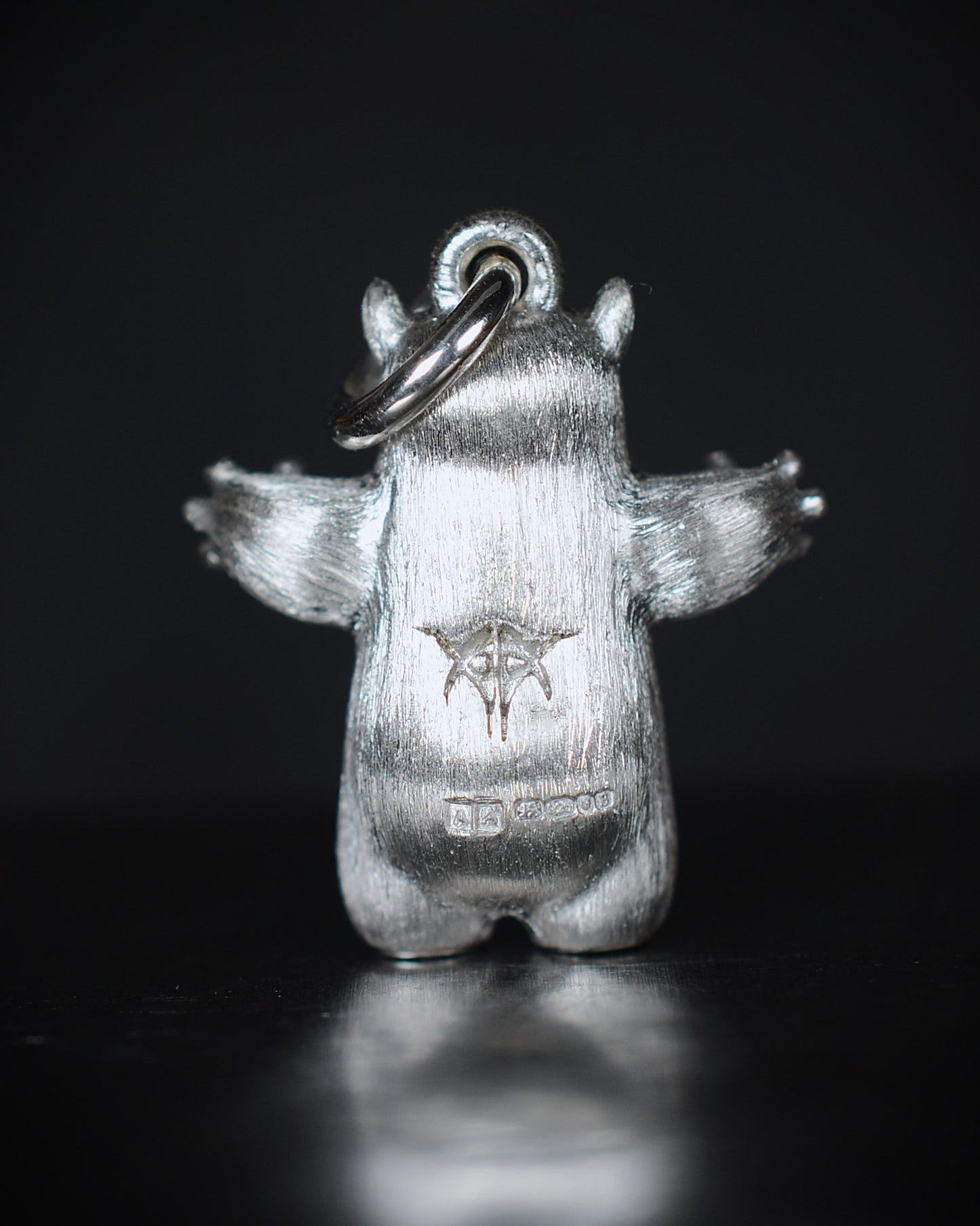Pearshape Bright Creature Companion Being with black rhodium