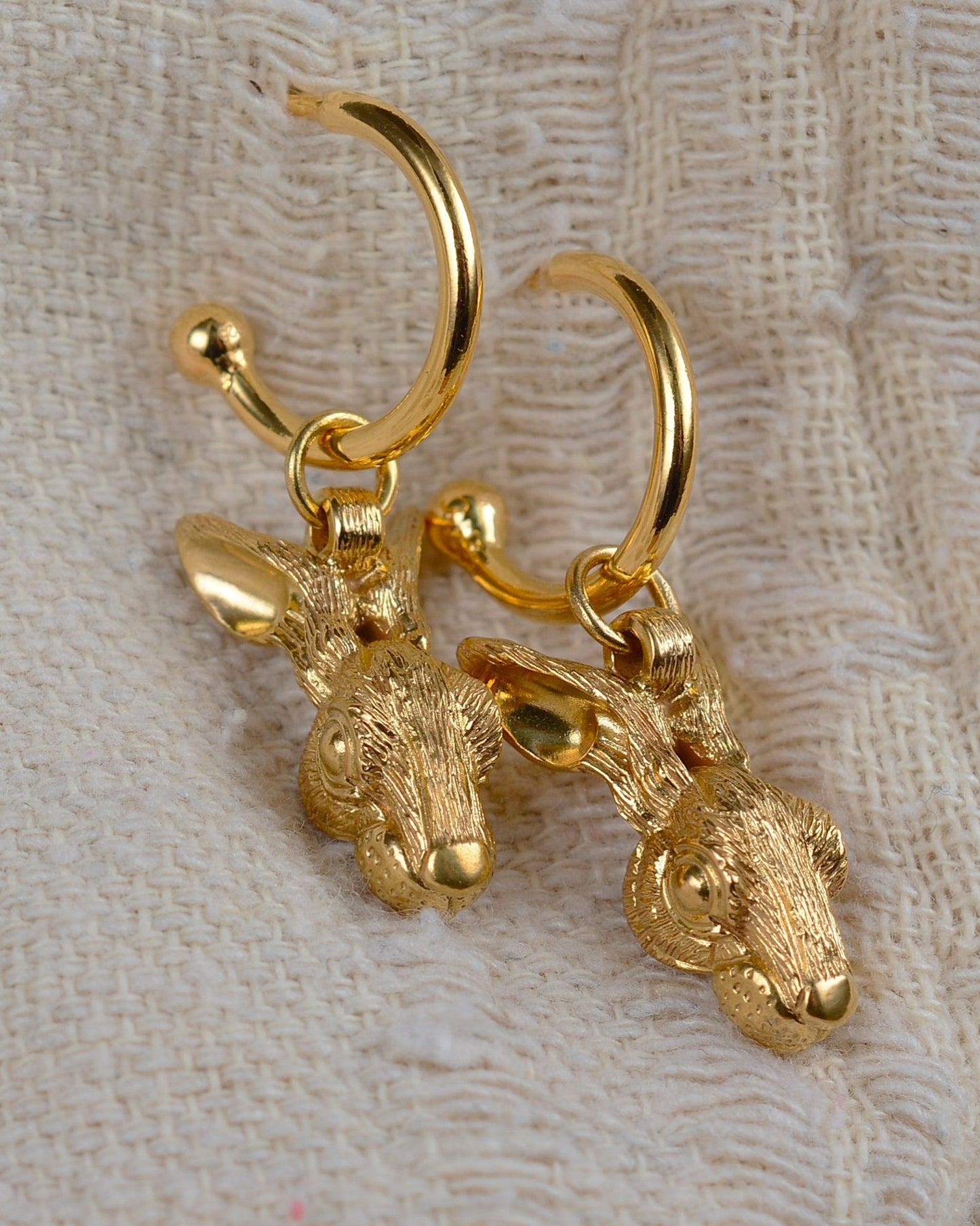 Gold plated, solid sterling silver, Rabbit earrings *This piece is finished and ready to be shipped* © Adrian Ashley