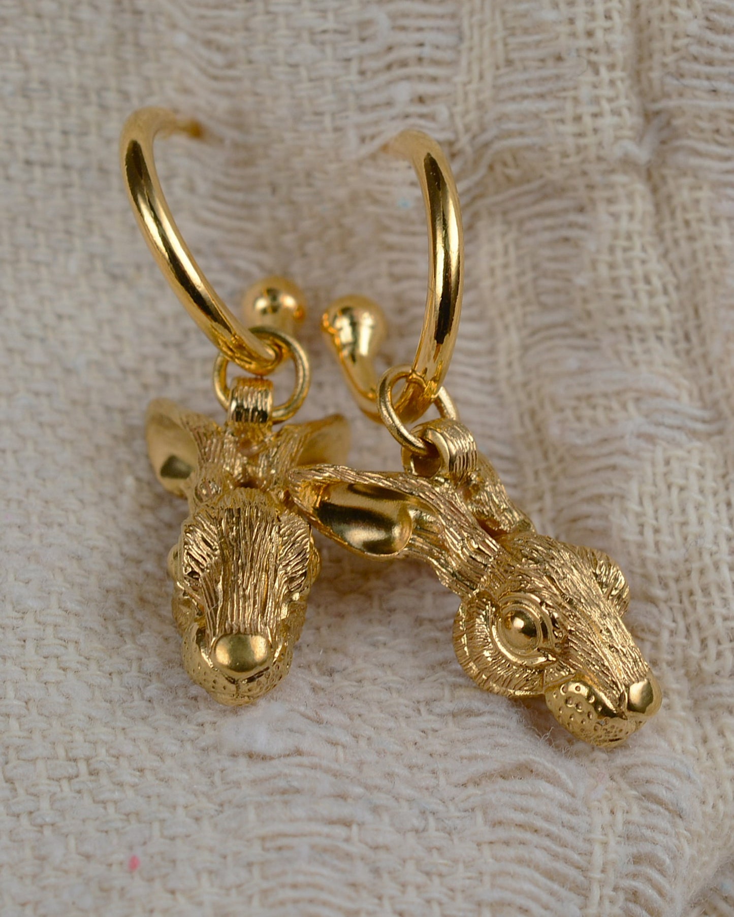 Gold plated, solid sterling silver, Rabbit earrings *This piece is finished and ready to be shipped* © Adrian Ashley