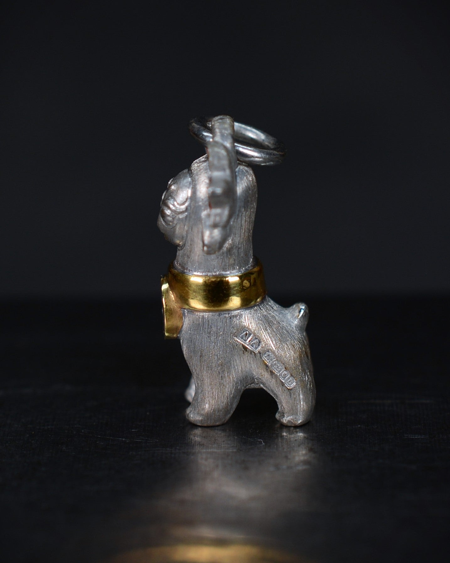 Bright Creature with red antlers and a diamond and parcel gilt collar.