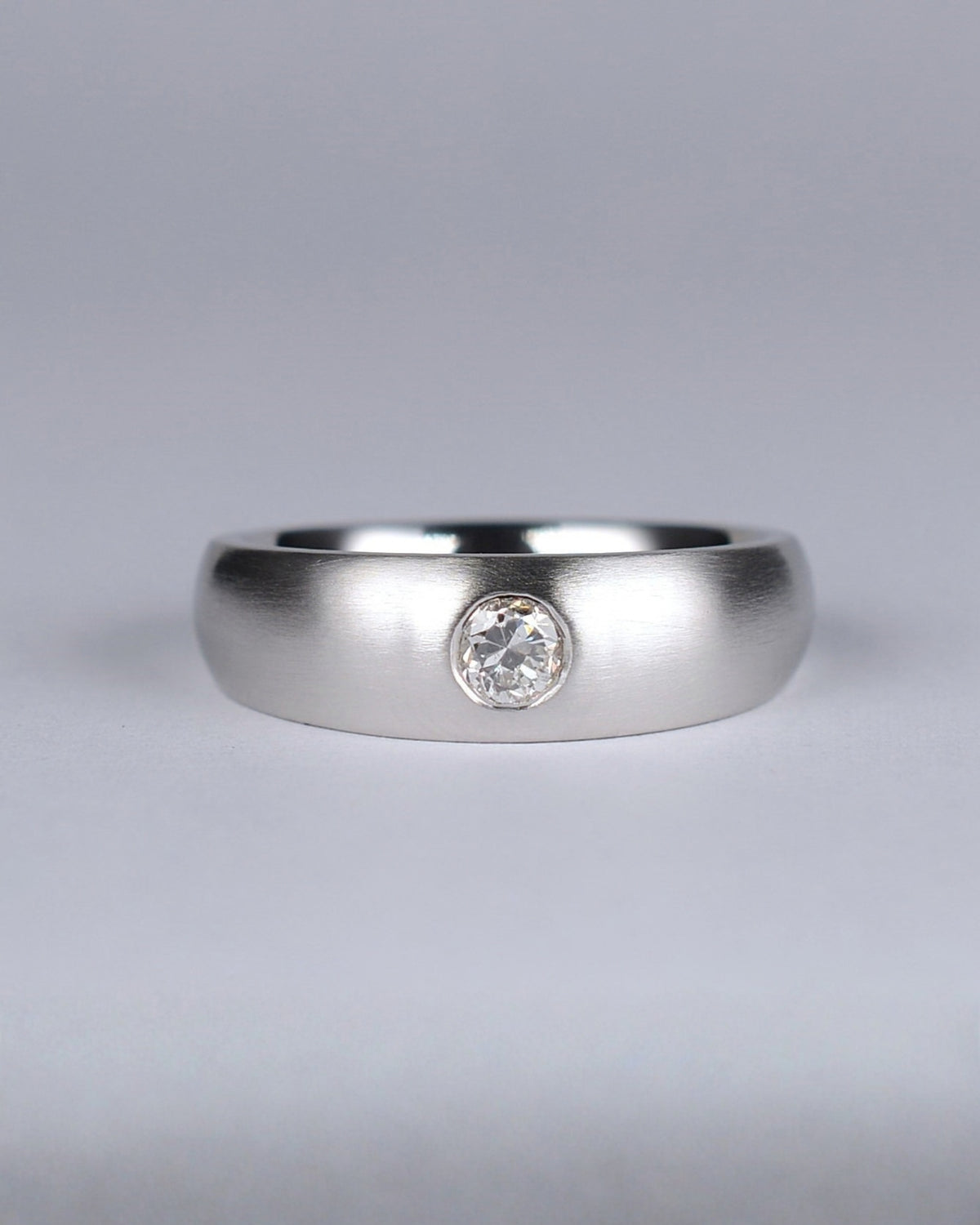Transitional-cut diamond ring featuring a 0.24ct natural diamond reclaimed from vintage jewellery.