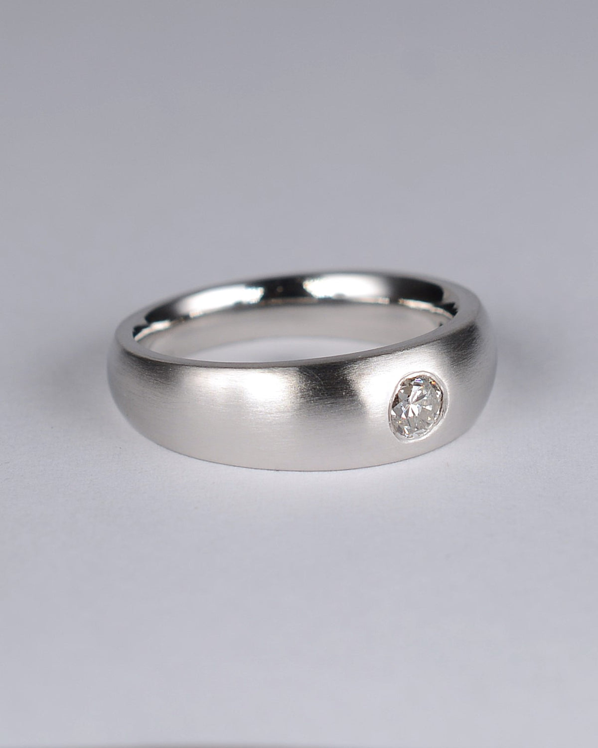 Transitional-cut diamond ring featuring a 0.24ct natural diamond reclaimed from vintage jewellery.