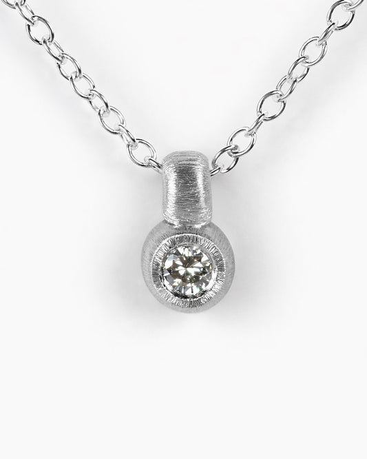 Pendant featuring a 0.13ct natural diamond reclaimed from vintage jewellery.
