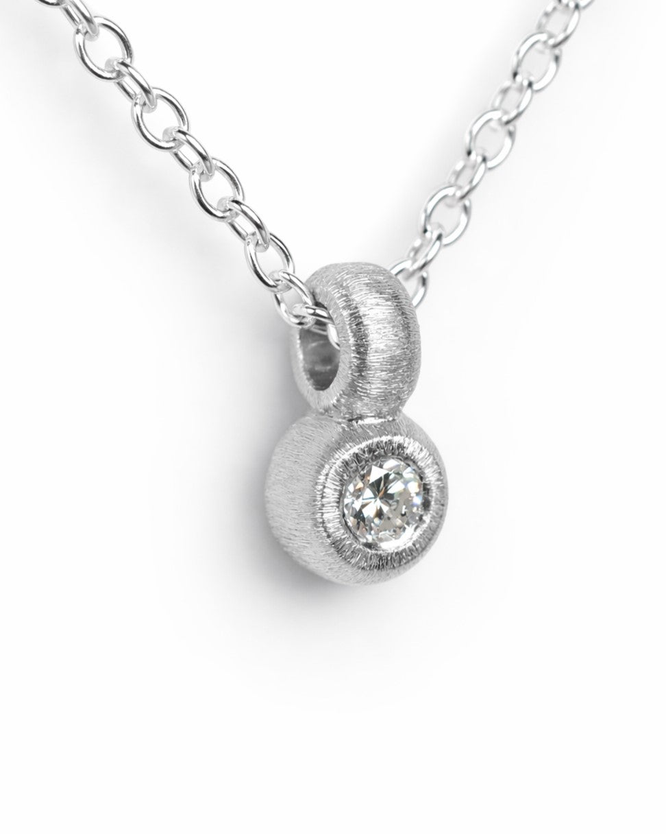 Pendant featuring a 0.13ct natural diamond reclaimed from vintage jewellery.