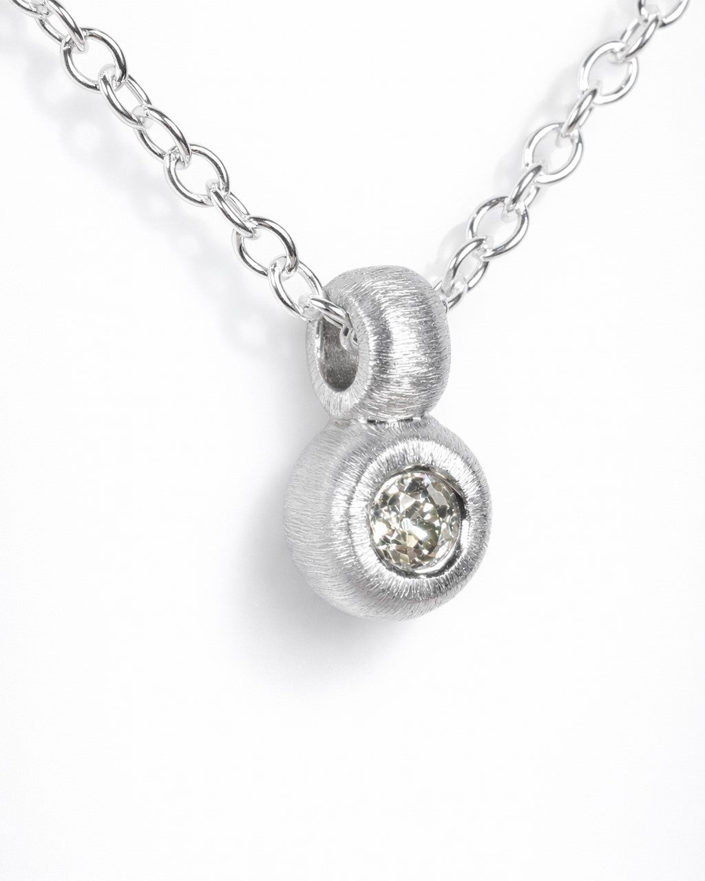 Pendant featuring a 0.13ct Old-cut diamond reclaimed from vintage jewellery.