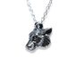 Solid sterling silver wolf pendant and chain. © Adrian Ashley