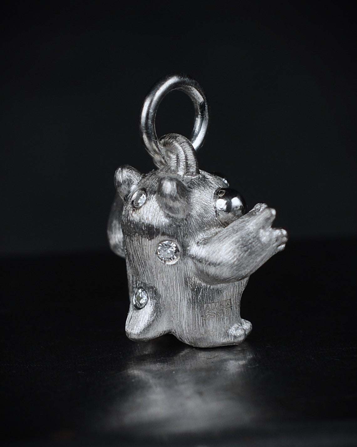Spotty Dumpy Bright Creature set with natural diamonds.