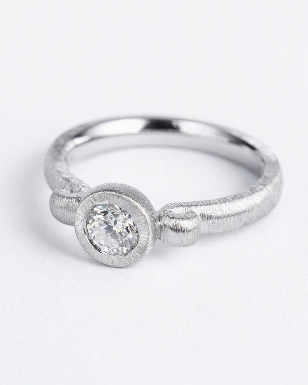 Diamond ring featuring a 0.33ct natural diamond reclaimed from vintage jewellery.