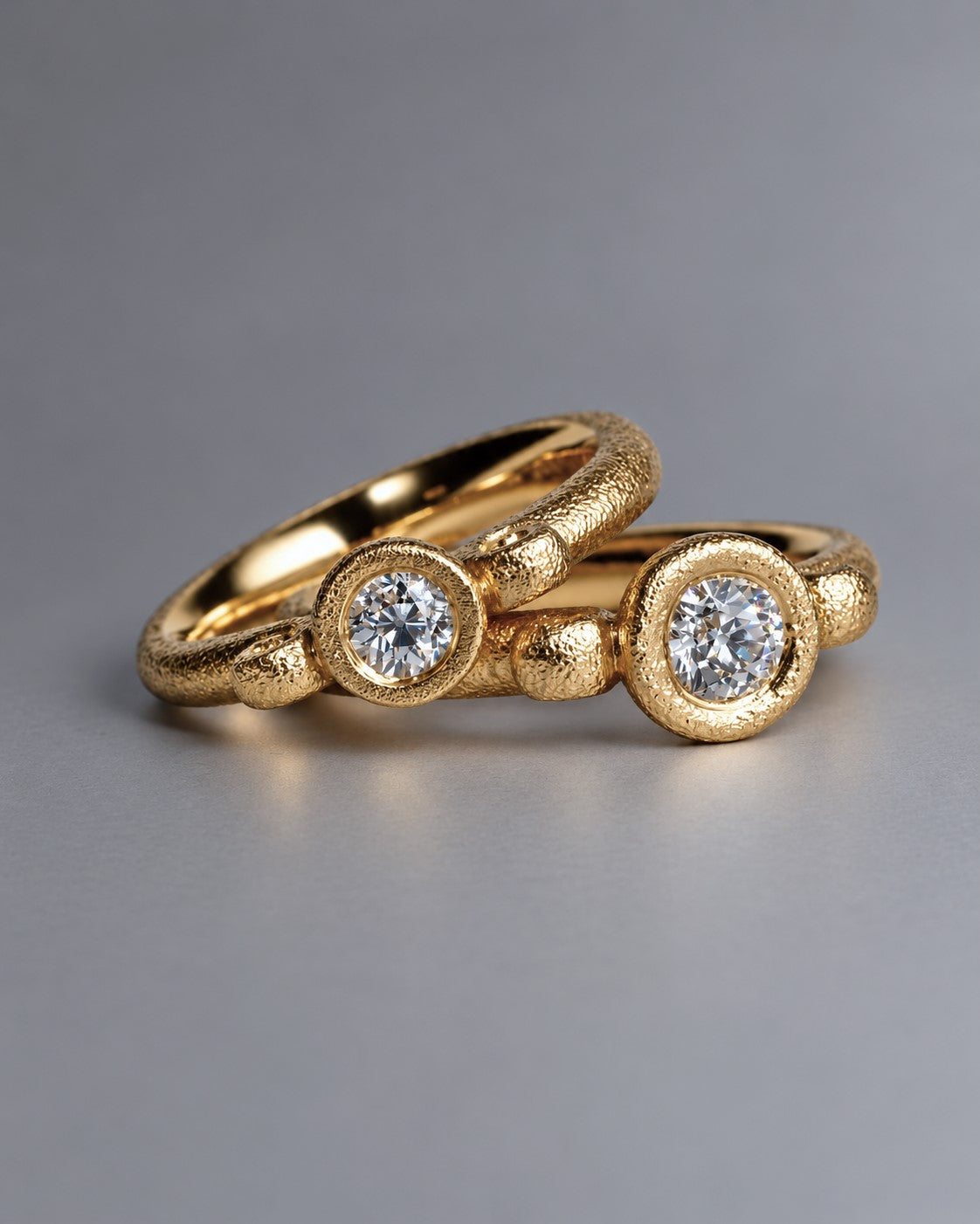 Old-cut 0.32ct vintage diamond and genuine Fairtrade 18ct gold handmade ring.