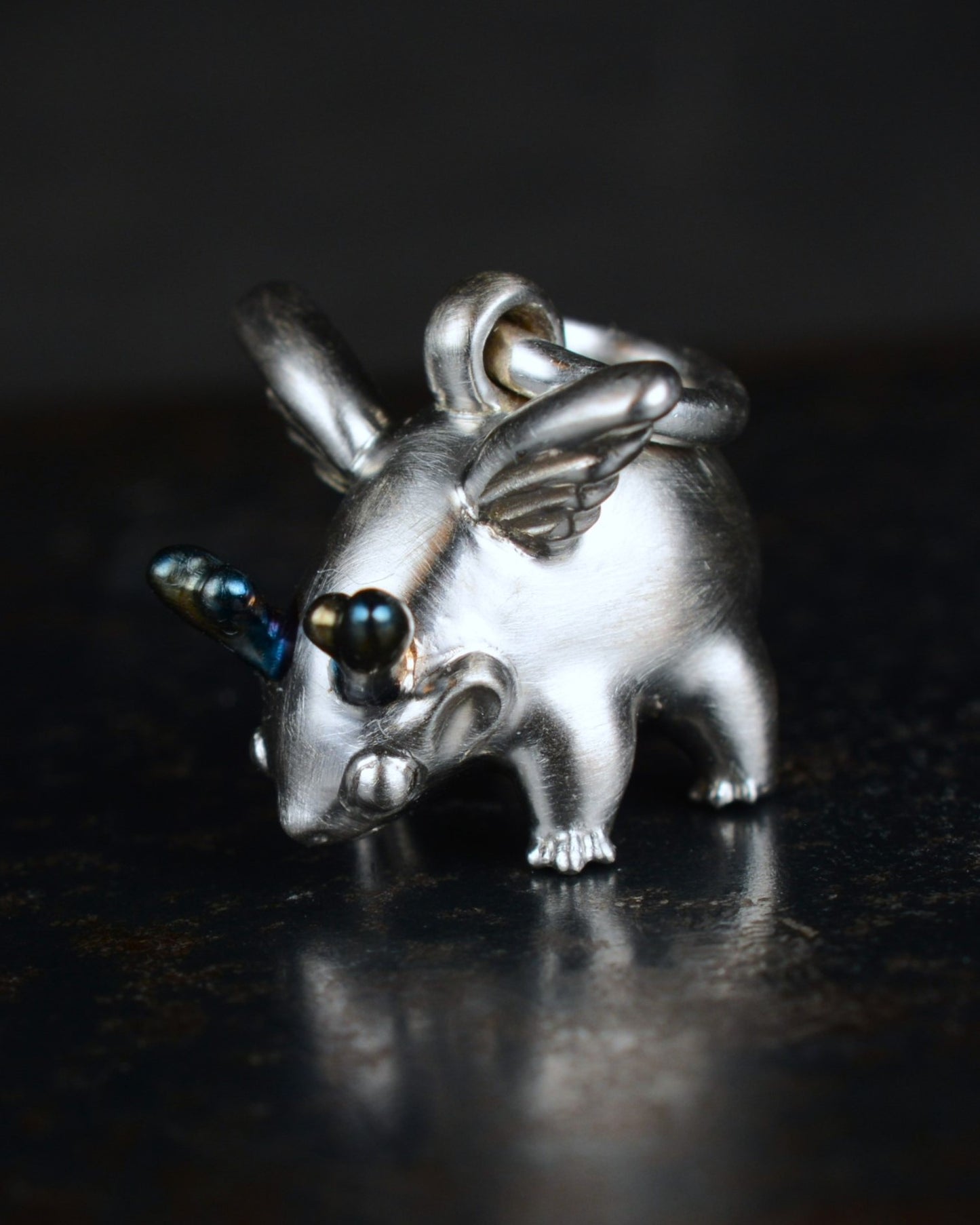 Winged creature with horns, Bright Creature Companion Being. © Adrian Ashley