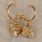 Gold plated, solid sterling silver Wolf earrings *This piece is finished and ready to be shipped* © Adrian Ashley