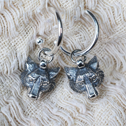 Wolf earrings, sterling silver wildlife earrings *This piece is finished and ready to be shipped* © Adrian Ashley