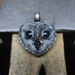 Black eyed Barn Owl necklace, large sterling silver Barn Owl pendant with black gemstone eyes and a silver chain.  *This piece is finished and ready to be shipped* © Adrian Ashley