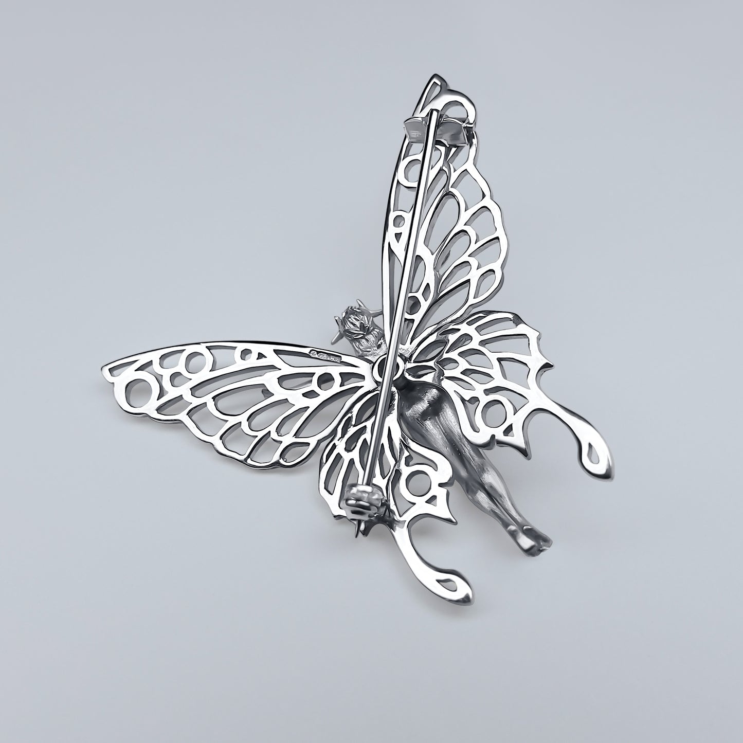 Sterling silver and gemstone FiftySister Seraphina brooch. Hand made to order © Adrian Ashley