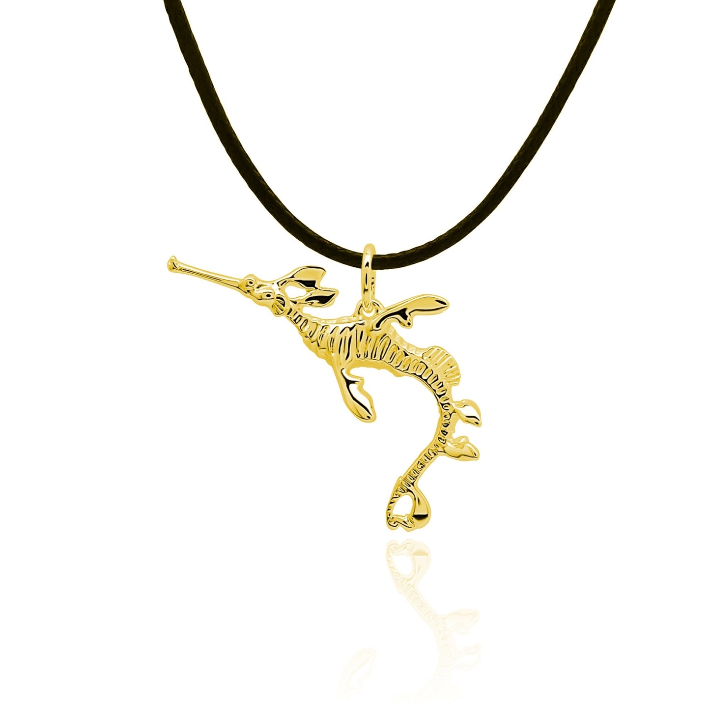 Gold plated silver Weedy Sea Dragon pendant & cord or chain © Adrian Ashley