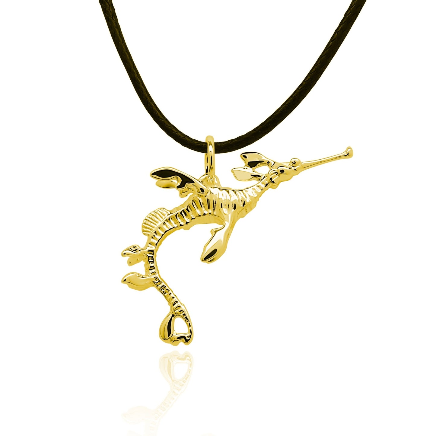 Gold plated silver Weedy Sea Dragon pendant & cord or chain © Adrian Ashley