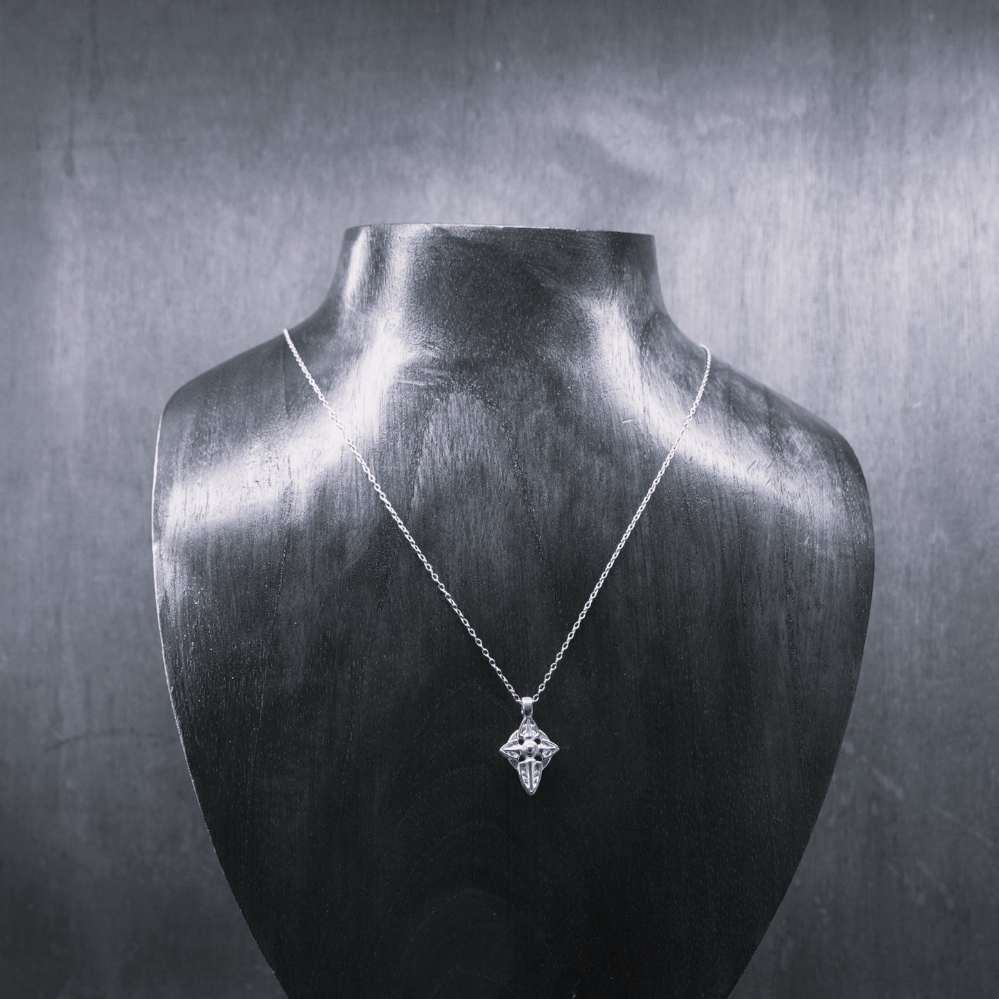 Platinum & diamond Cross charm with a solid platinum chain. Made to order. © Adrian Ashley