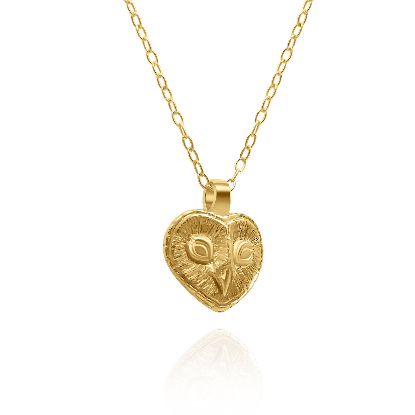 Gold vermeil Owl charm pendant and chain. © Adrian Ashley