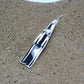 Freediving fin necklace. Made from highly polished, tarnish resistant silver, strung on a strong cord. © Adrian Ashley