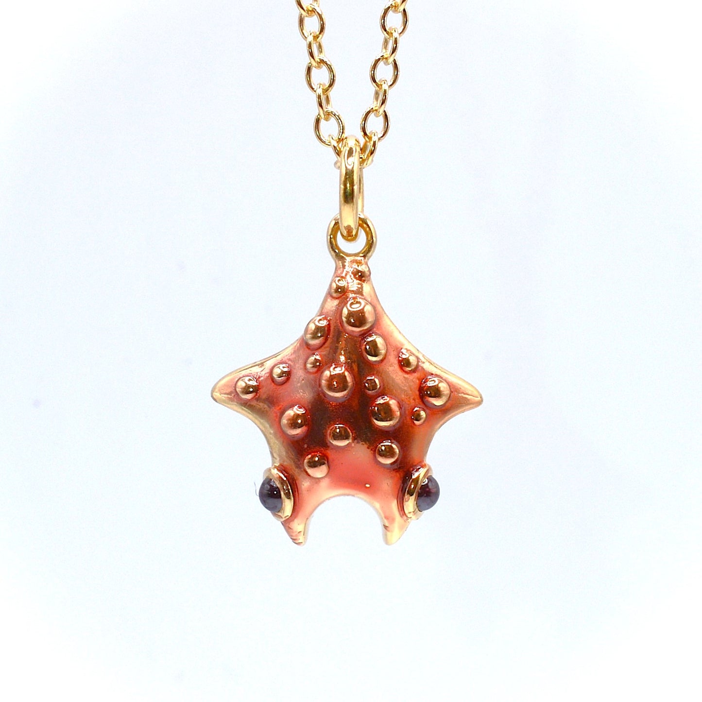 Red Star Manta, pendant and chain *This unique piece is finished and ready to be shipped.*