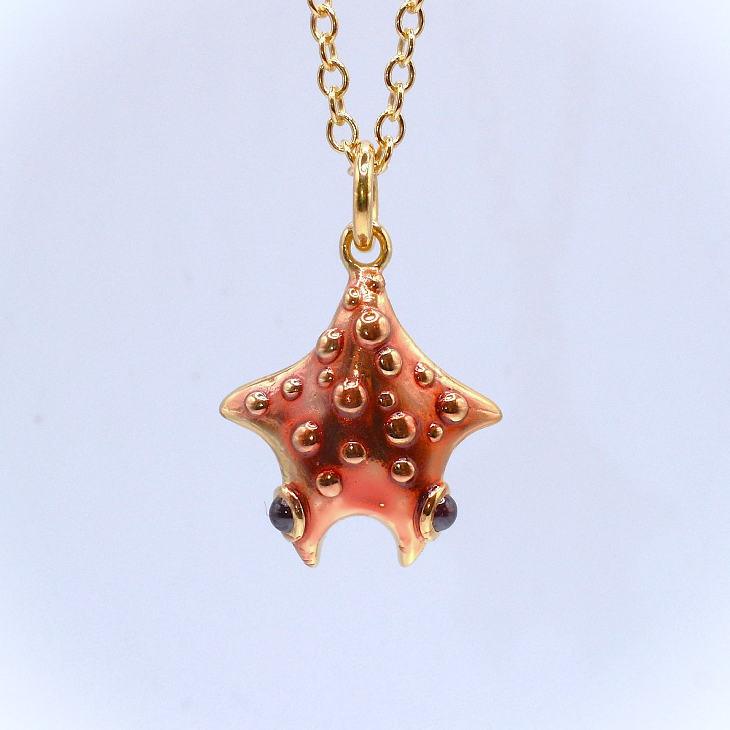 Red Star Manta, pendant and chain *This unique piece is finished and ready to be shipped.*