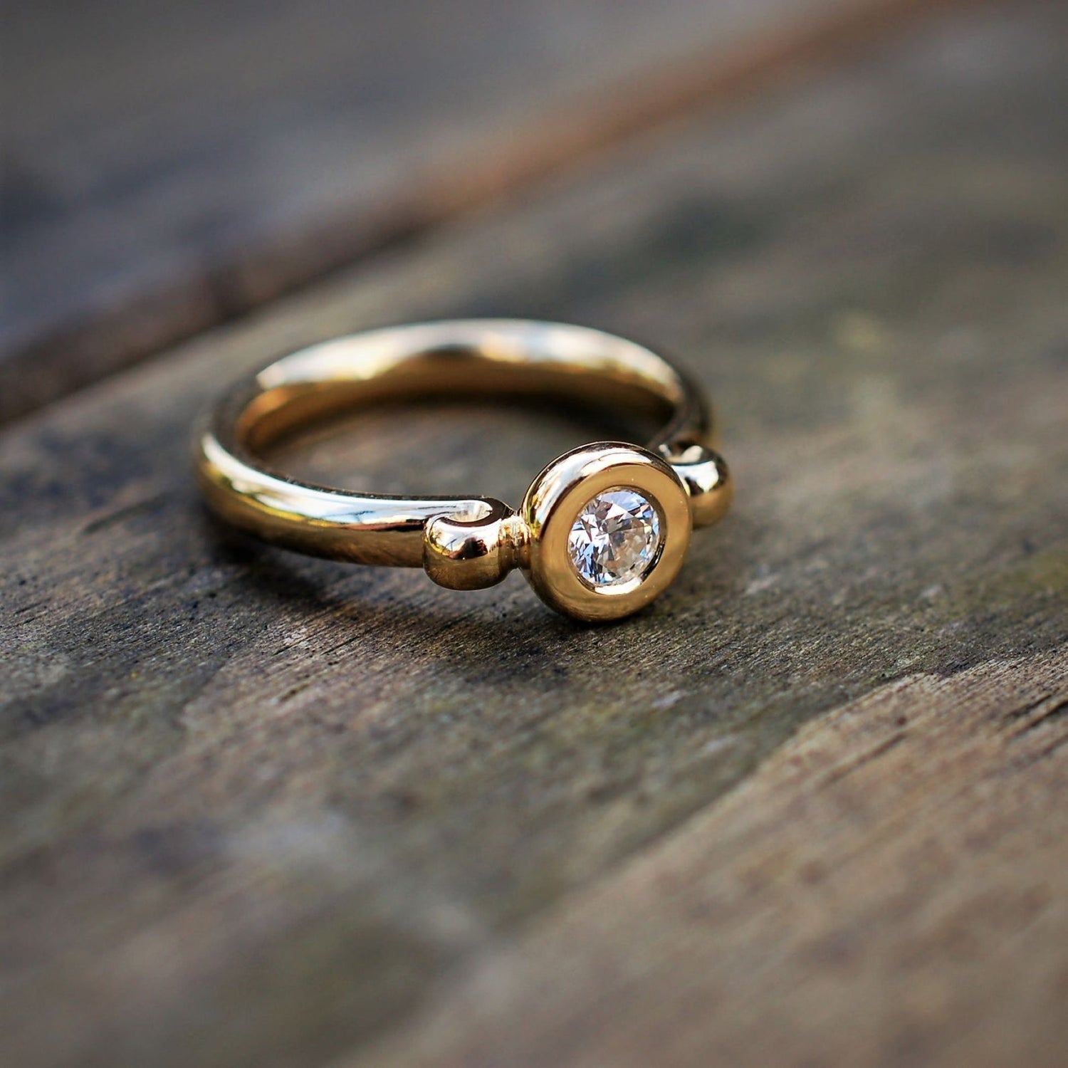 Fairtrade gold and cultured diamond engagement ring