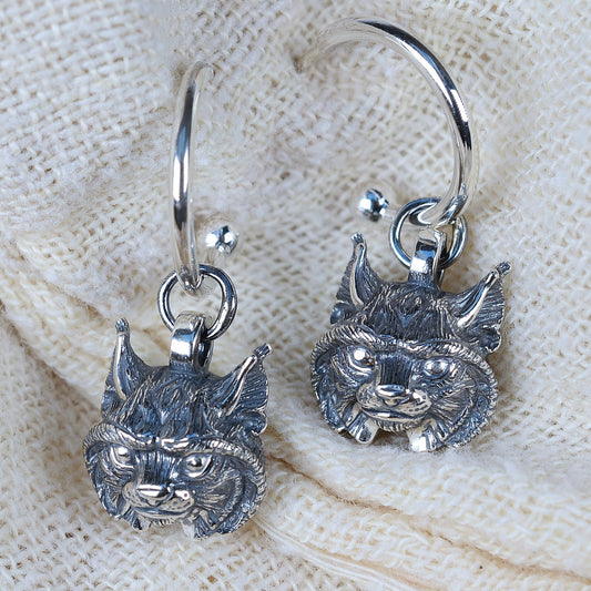 Lynx earrings, sterling silver wildlife earrings *This piece is finished and ready to be shipped* © Adrian Ashley