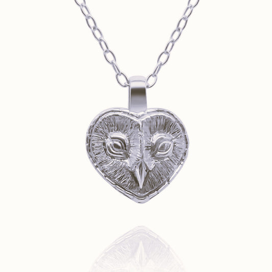 Platinum Owl charm with a solid platinum chain. Made to order. © Adrian Ashley