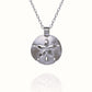 Platinum Sand Dollar charm with a solid platinum chain. Made to order. © Adrian Ashley