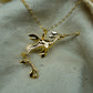 Gold plated silver Weedy Sea Dragon pendant and chain © Adrian Ashley