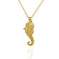 Gold vermeil Seahorse charm pendant and chain. © Adrian Ashley