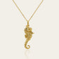 Gold plated silver Seahorse pendant and chain. © Adrian Ashley