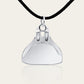 Freediving monofin or monoplame necklace. Made from highly polished, tarnish resistant silver, strung on a strong cord. © Adrian Ashley