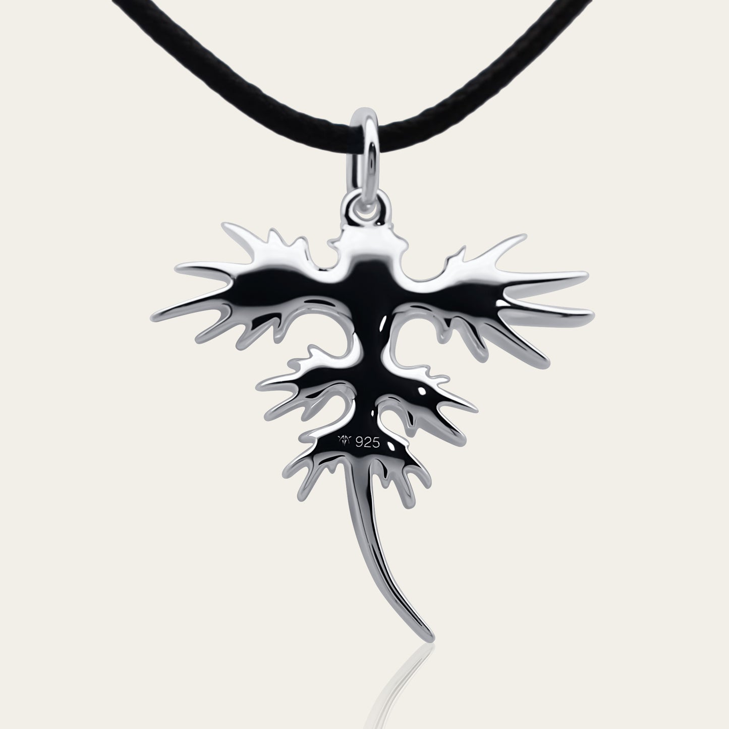 Sea Swallow, Glaucus atlanticus, nudibranch necklace. Highly polished, tarnish resistant silver, strung on a strong cord. © Adrian Ashley